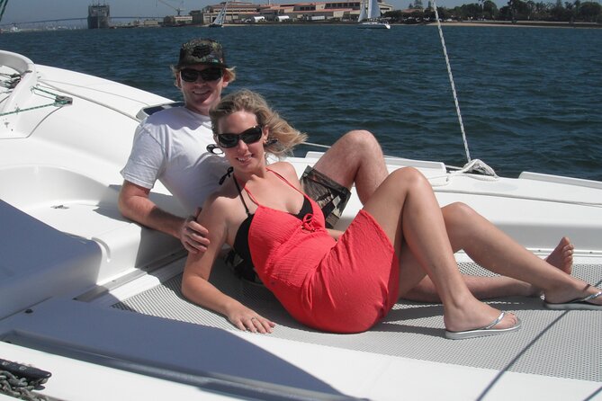 2.5-Hour Small-Group Catamaran Sunset Sail with Drinks - USS Midway and the downtown waterfront