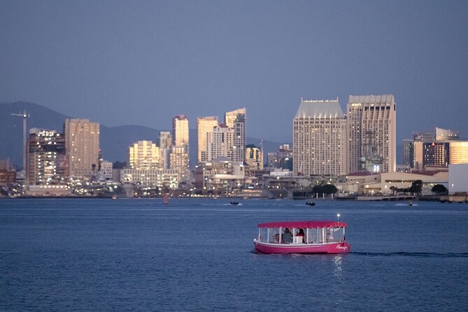 2-Hour Private Pink Bachelorette Boat Cruise in San Diego Bay - The USS Midway and the downtown skyline