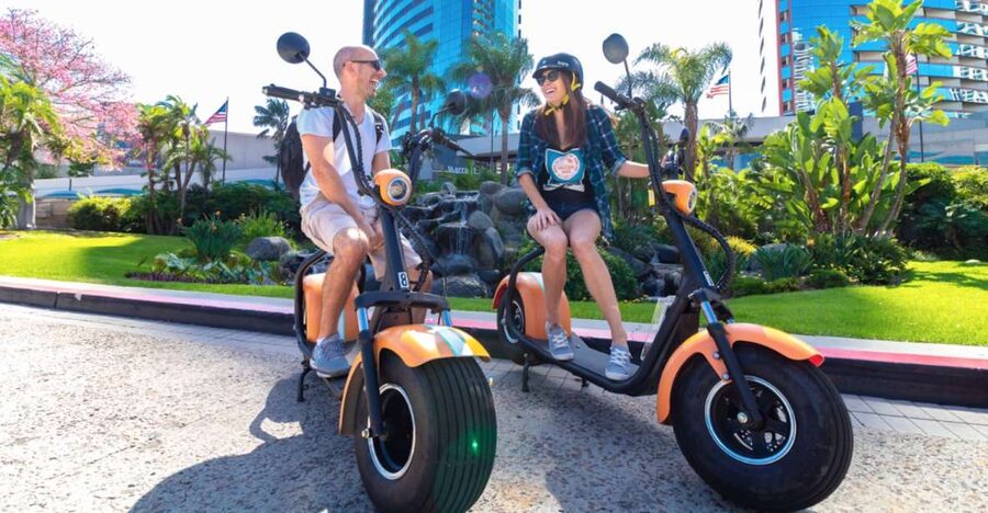 Coronado: GPS-Guided Scooter Tour & Round-Trip Ferry - Getting set up on a fat-tire scooter