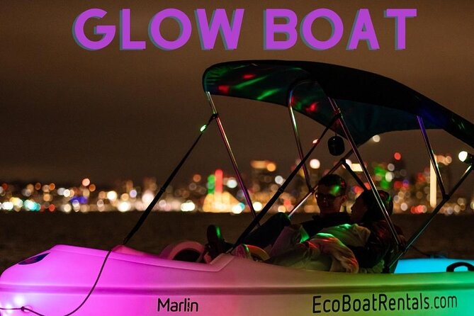 Glow Nightime Pedal Boat Rental in San Diego Bay - What the glowing boat is like after dark