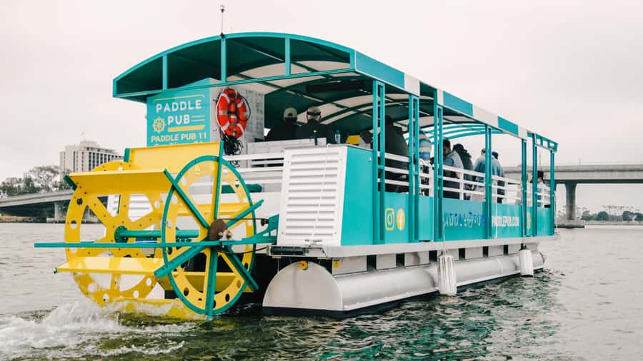 Mission Bay San Diego: Paddle Pub Party Cruise - A party boat with a Mission Bay view