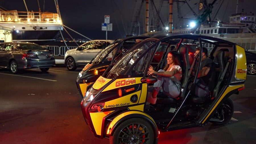 San Diego: Coronado Island Electric GoCar Night Tour - Gaslamp Quarter and downtown after dark