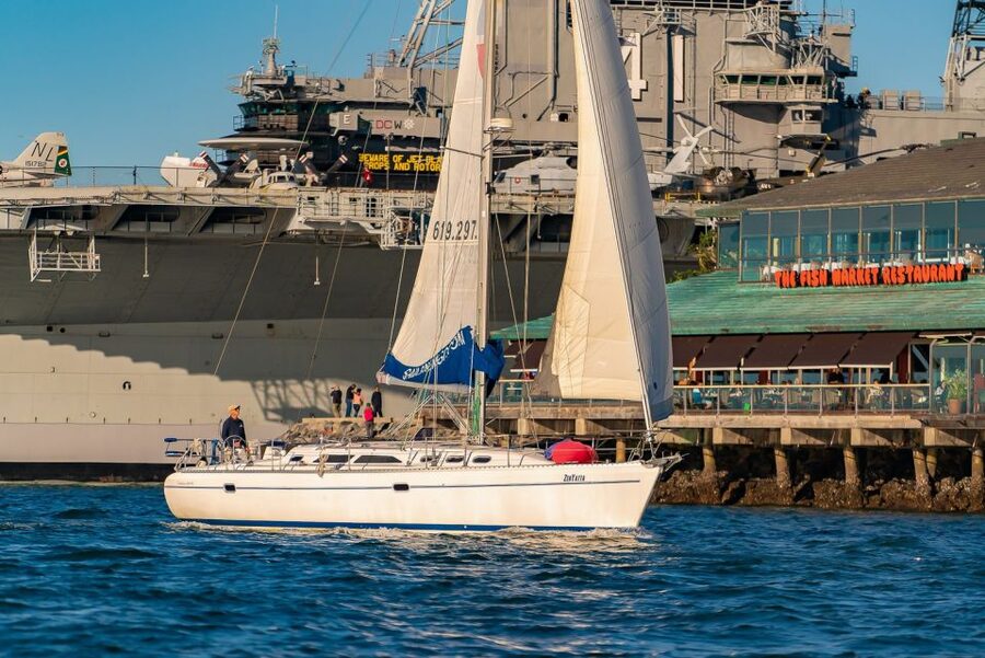 San Diego: Relax on a Morning, Day or Sunset Luxury Sail - Leaving San Diego Bay with the skyline ahead