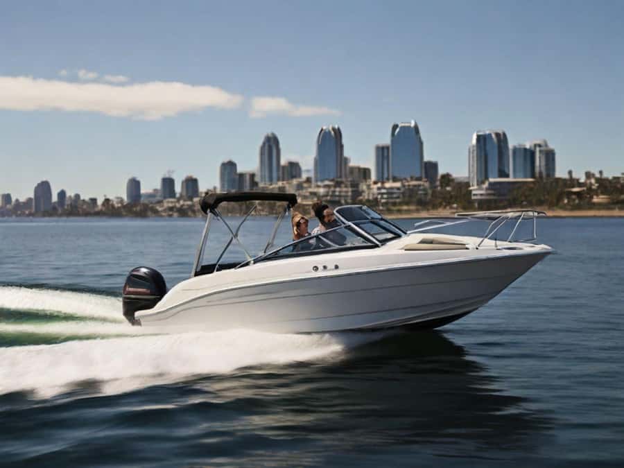 San Diego: Speed Boat Rental in San Diego Bay - Riding in the Sun or Under the Bimini Top